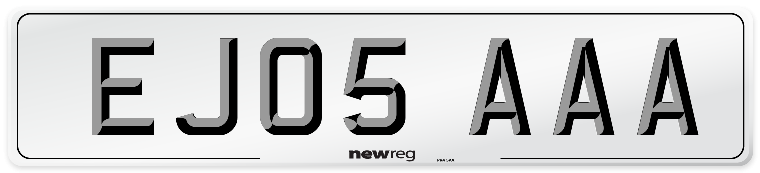 EJ05 AAA Number Plate from New Reg